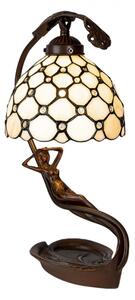 Krémová stolní lampa Tiffany Trees – 28x20x41 cm