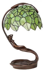 Zelená stolní lampa Tiffany Kris – 28x20x41 cm