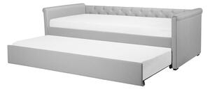 Jednolůžková postel 90 cm LISABON (polyester) (šedá) (s roštem). 1018525