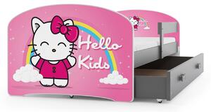 Dětská postel LUKI 160x80 cm Šedá Hello kids