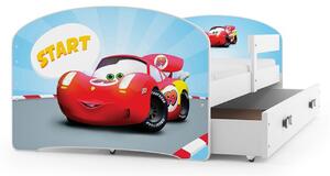 Dětská postel LUKI 160x80 cm Bílá Cars