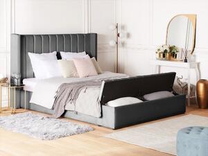 Manželská postel 160 cm NAIROBI (textil) (šedá) (s roštem). 1018529