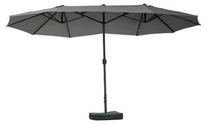Outsunny Dvojitý slunečník 455 x 265 cm, sluneční stínění s UV ochranou a kličkou, balkonový slunečník, plážový slunečník, větruodolný slunečník pro o