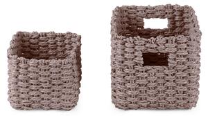Set pletených košíků Compactor Lisou, 2 dílný - šedá