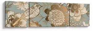 Obraz - Zahrada s ptáčkem (170x50 cm)