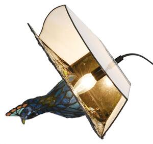 Stolní lampa Tiffany v designu páva – 32x35x30 cm