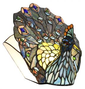 Stolní lampa Tiffany v designu páva – 32x35x30 cm