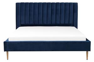 Manželská postel 180 cm MASALA (textil) (modrá) (s roštem). 1018552