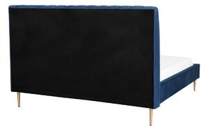Manželská postel 180 cm MASALA (textil) (modrá) (s roštem). 1018552
