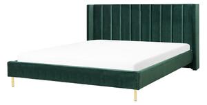 Manželská postel 180 cm VINNETTE (textil) (zelená) (s roštem). 1018554