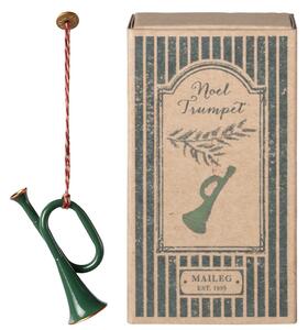 Maileg Plechová ozdoba Trumpet - Dark Green MIL561