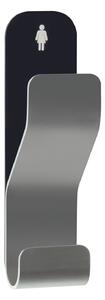 Spirella dvojitý samolepící háček ANOBILE, stříbrná-černá, nerez ocel, dámy, 30 x 110 mm
