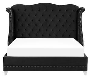 Manželská postel 180 cm ATREY (polyester) (černá) (s roštem). 1018558
