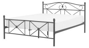 Manželská postel 140 cm RANDEZ (kov) (černá) (s roštem). 1018568