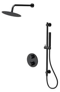 Cersanit Zen, podomítková sprchová souprava s dešťovou a ruční sprchou, černá matná, S952-033