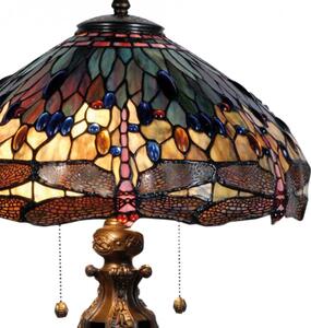 Stolní lampa Tiffany Dark dragonfly – 42x64 cm