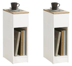 Sobuy Fbt111-Wn X2 Noční Stolek Sada 2 Rozkládací Stolek Odkládací Stolek Noční Stolek Bílá 20X60X35Cm