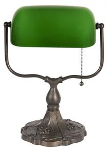 Zelená bankovní lampa tiffany Steven – 27x20x36 cm