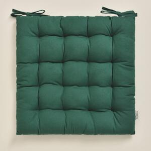 Room99 Polštář na židle/Podsedák s vázáním Carmen 40 x 40 cm Bavlna Jednobarevný Barva: Zelená