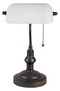 Kovová stolní lampa s bílým stínidlem Sinjon – 27x40 cm