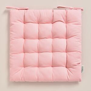 Room99 Polštář na židle/Podsedák s vázáním Carmen 40 x 40 cm Bavlna Jednobarevný Barva: Světle růžová