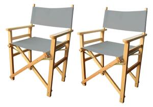 Režiserská židle, 2 ks, ve více barvách -šedá