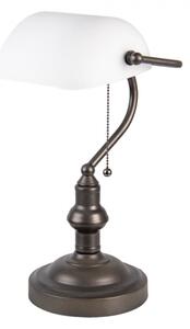 Kovová stolní lampa s bílým stínidlem Sinjon – 27x40 cm