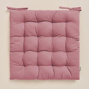 Room99 Polštář na židle/Podsedák s vázáním Carmen 40 x 40 cm Bavlna Jednobarevný Barva: Růžová