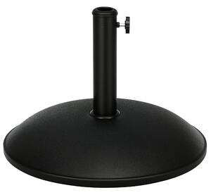 Stojan na slunečník Outsunny z nerezové oceli s rukojeťmi, polokruhový držák na slunečník, zátěž pro slunečníky Ø3.8-Ø4.8 cm, pro balkon, terasu, zahr