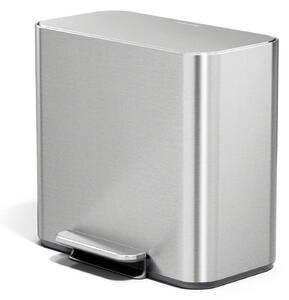 Simplehuman pedálový odpadkový koš na tříděný odpad DUAL MINI, 15 L, nerezová ocel