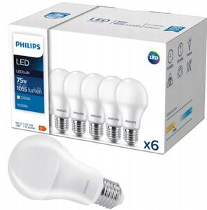6x LED žárovka Philips E27 - 10W - 1055 lm - 2700K - CorePro 360°