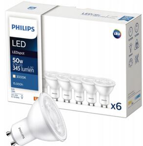 6x LED žárovka Philips GU10 - 4,7W - 345lm - 3000K - CorePro 36°