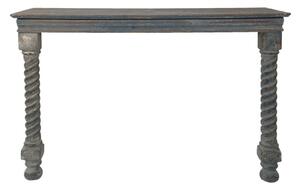 Modro-hnědý antik konzolový stůl ke zdi Nataleeié – 123x41x83 cm