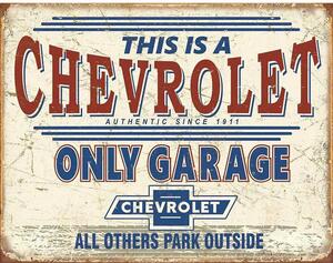 Plechová cedule Chevrolet Only Garage 32 cm x 40 cm