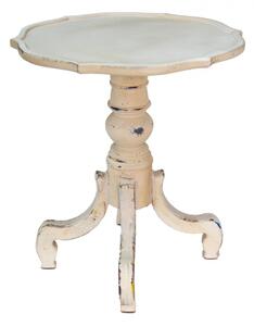 Krémový antik dřevěný odkládací stolek Hannah – 65x73 cm