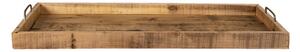 Dřevěný antik dekorační servírovací podnos – 80x36x8 cm