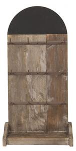 Hnědý kovově dřevěný stojánek na klíče – 38x24x79 cm
