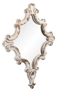 Zdobené vintage zrcadlo v bílo hnědém dřevěném rámu – 60x3x76 cm