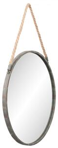 Kulaté zrcadlo v rámu s provazem – 56x3 cm