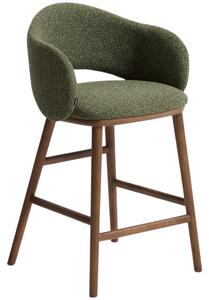 Kave Home Zelená čalouněná barová židle Maina 66 cm