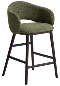 Kave Home Zelená čalouněná barová židle Maina 66 cm