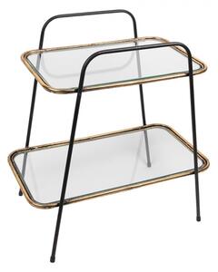 Černo-měděný antik odkládací stolek – 54x31x56 cm