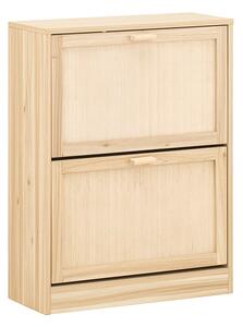 Sobuy Fsr160-N Výklopný Botník Se 2 Klapkami Úzký Botník Komoda Na Boty Přírodní 60X80X24 Cm