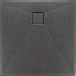 Deante Correo, čtvercová granitová sprchová vanička 90x90x3,5 cm, antracitová-titanium, KQR_T41B