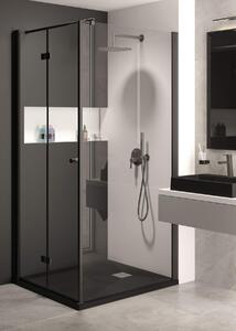 Deante Kerria Plus sprchové dveře 90 cm skládací černá matný/průhledné sklo KTSXN41P