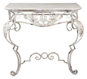 Bílý kovový nástěnný vintage stolík Rennie – 86x44x81 cm