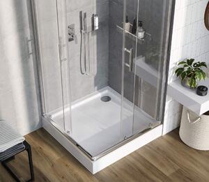 Deante Jasmin Plus, čtvercový sprchový kout s posuvnými dveřmi 90x90 cm, výška 190cm, 5mm čiré sklo s ActiveCover, chromový profil, KTJ_041P