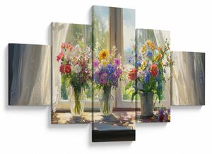 Obraz - Kytice u okna (125x70 cm)