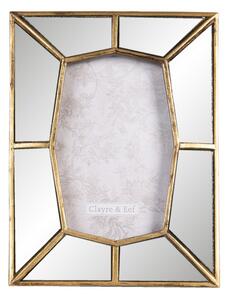 Fotorámeček se zrcadlovým okrajem se zlatým lemováním – 10x15 cm