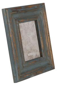 Šedo modro hnědý dřevěný fotorámeček – 18x24 cm